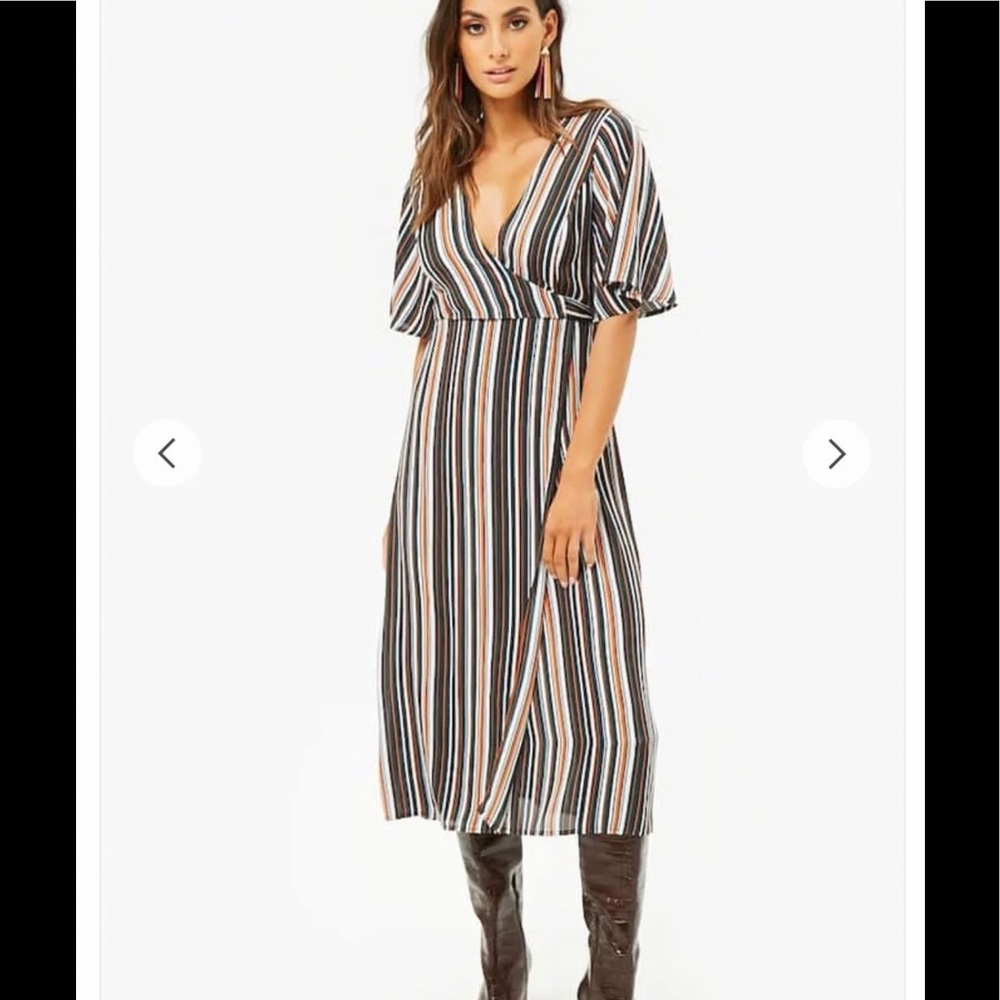 Stripe Wrap Dress